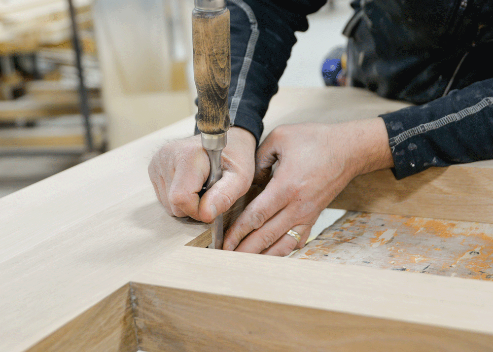 carpenter working with wood